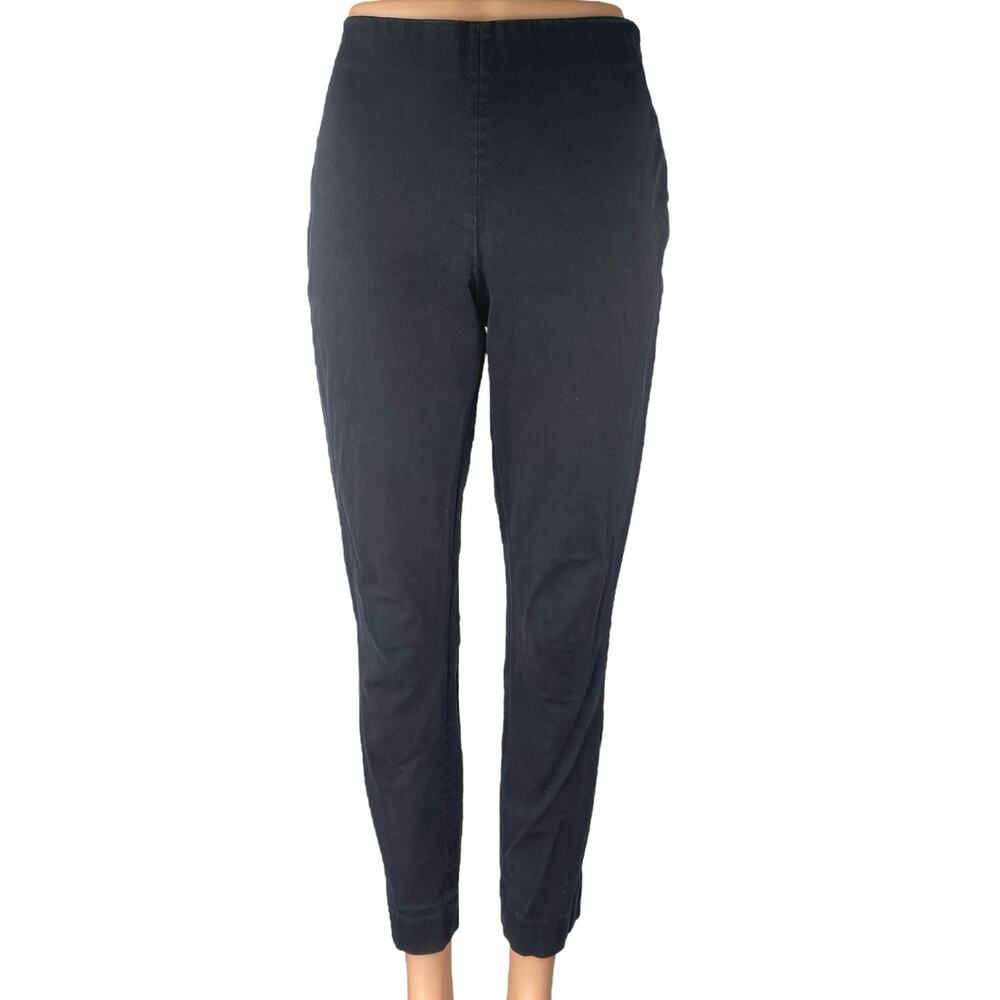 Everlane Women's Black Mid Rise Zip Slim Cotton Skinny Trousers Pants Size 2